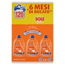 Sole Detersivo lavatrice Bianco Splendente 120 lavaggi 3 x 2 L